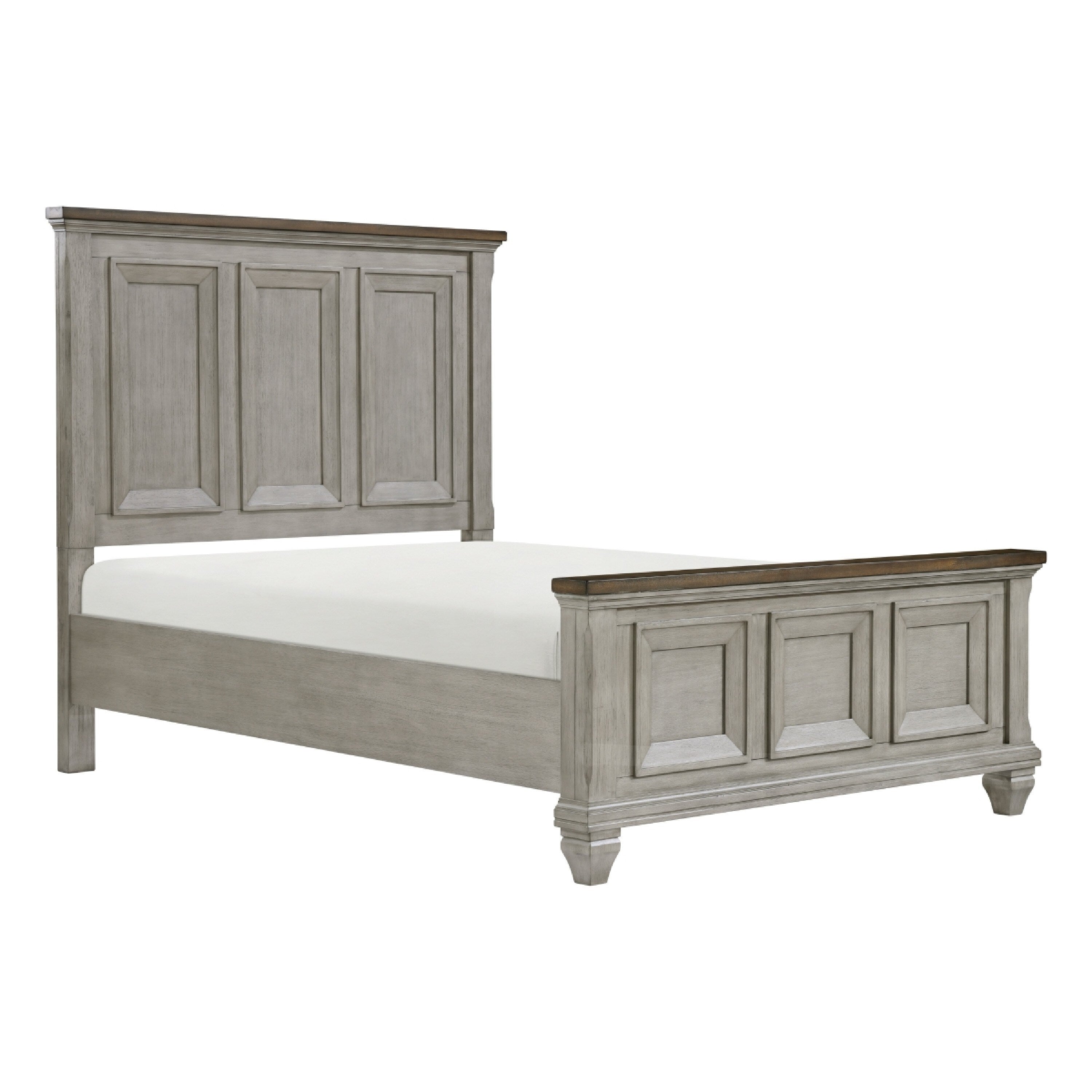 Rimy Queen Bed Paneled Headboard And Footboard Brown And Antique Gray