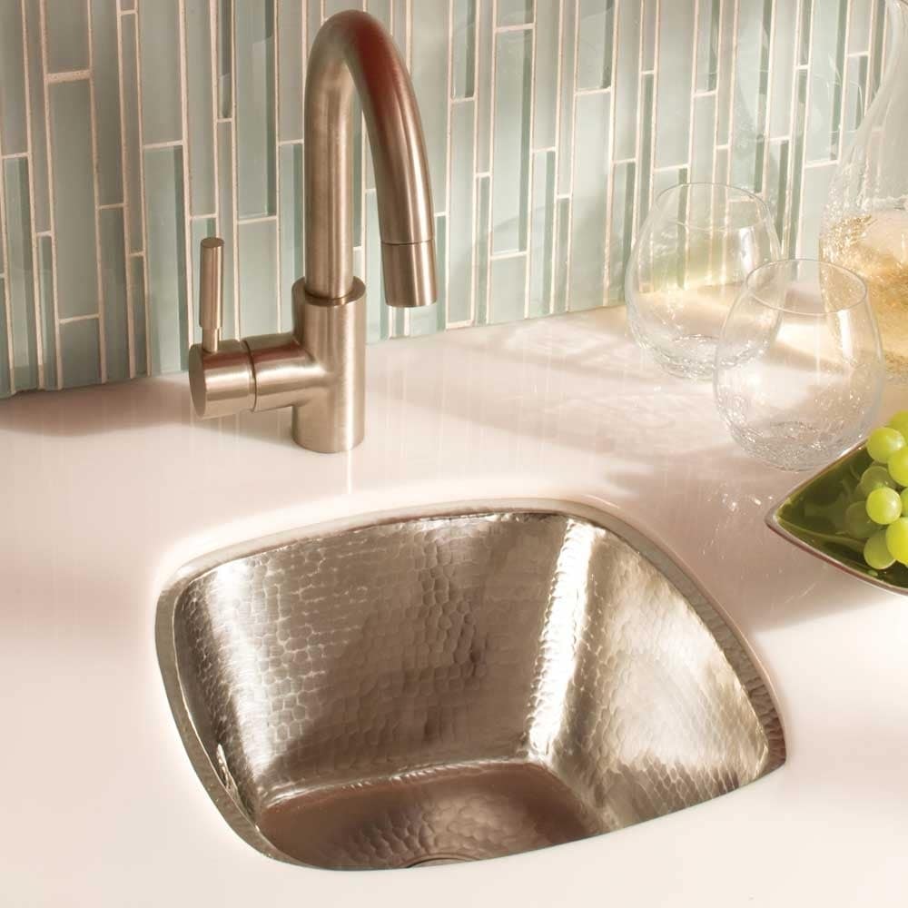 Rincon Brushed Nickel 13 Inch Square Undermount Bar Prep Sink