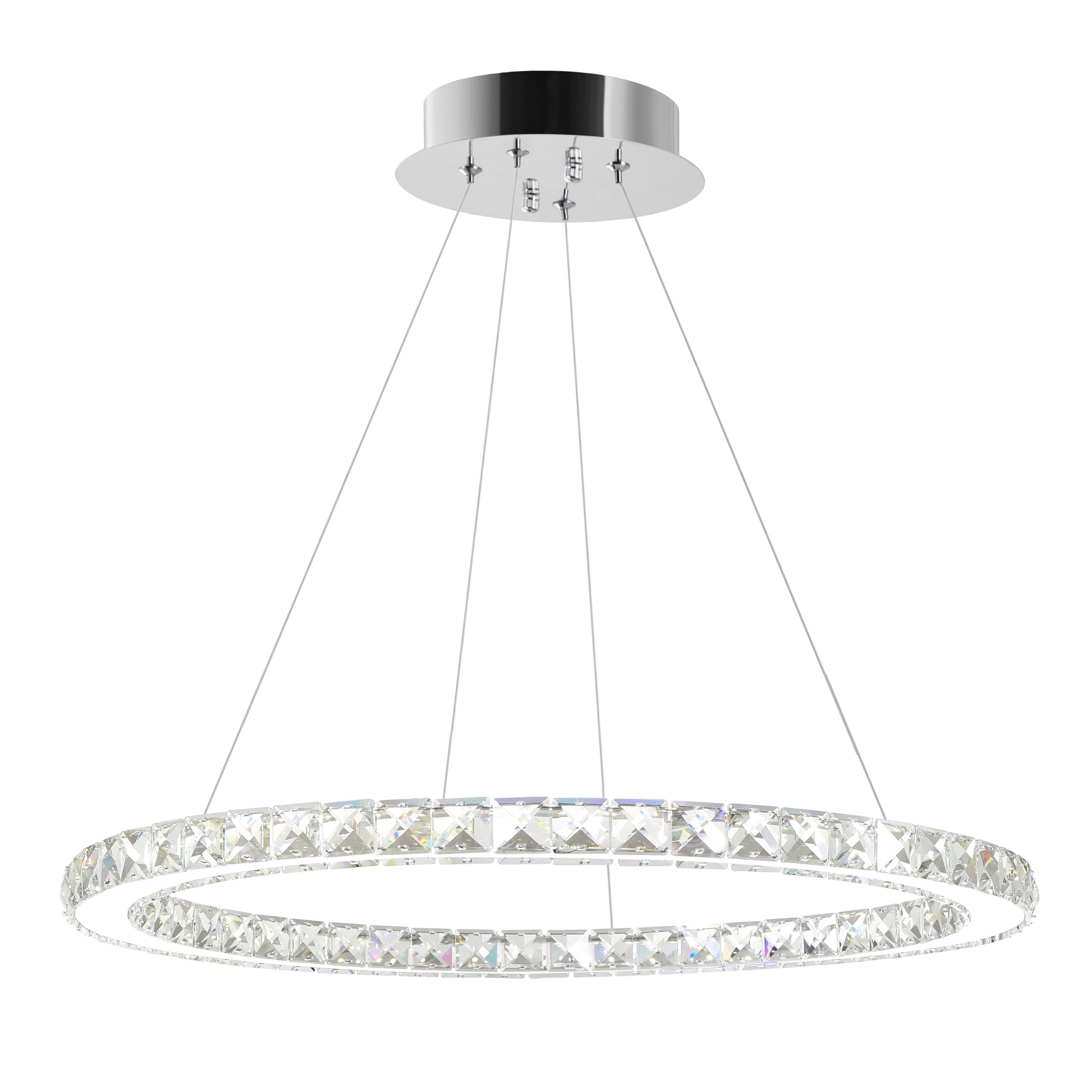Chrome Finished Stainless Steel Led Chandelier