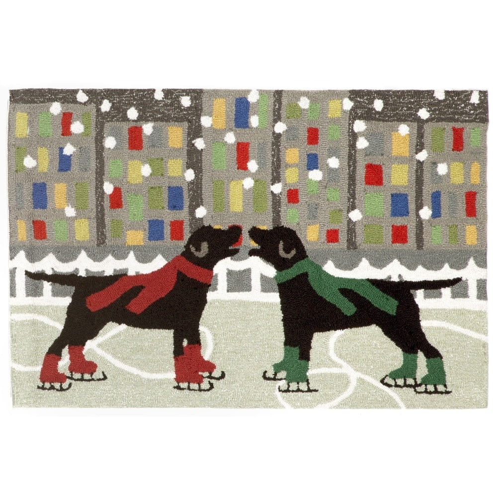 Liora Manne Frontporch Holiday Ice Dogs Indoor Outdoor Mat