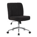 Rio Adjustable Height Office Chair Black Boucle Chrome Nylon Casters