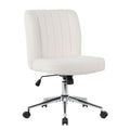 Rio Adjustable Height Office Chair Cream Boucle Chrome Nylon Casters