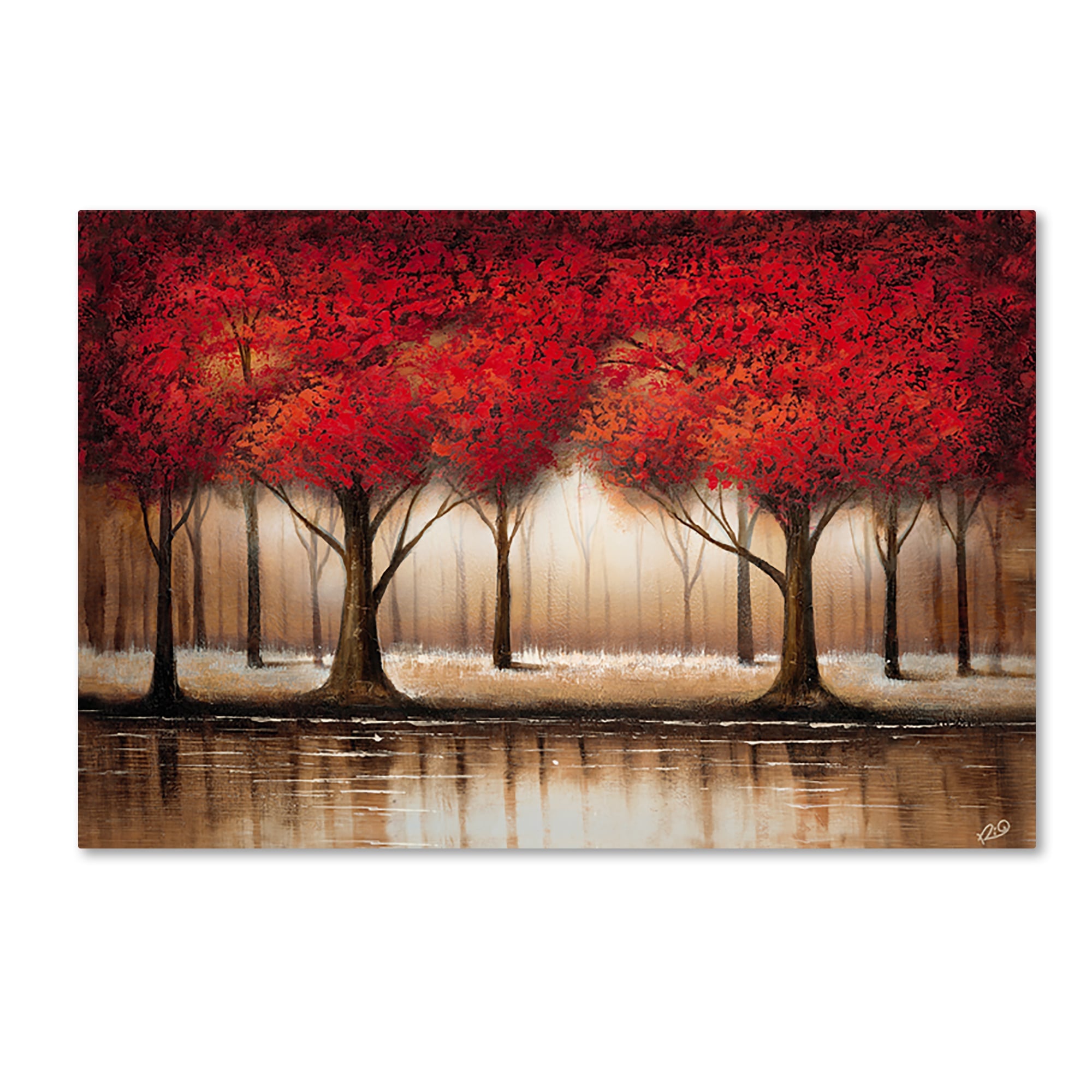 Rio Parade Of Red Trees Gallery Wrapped Canvas Wall Art