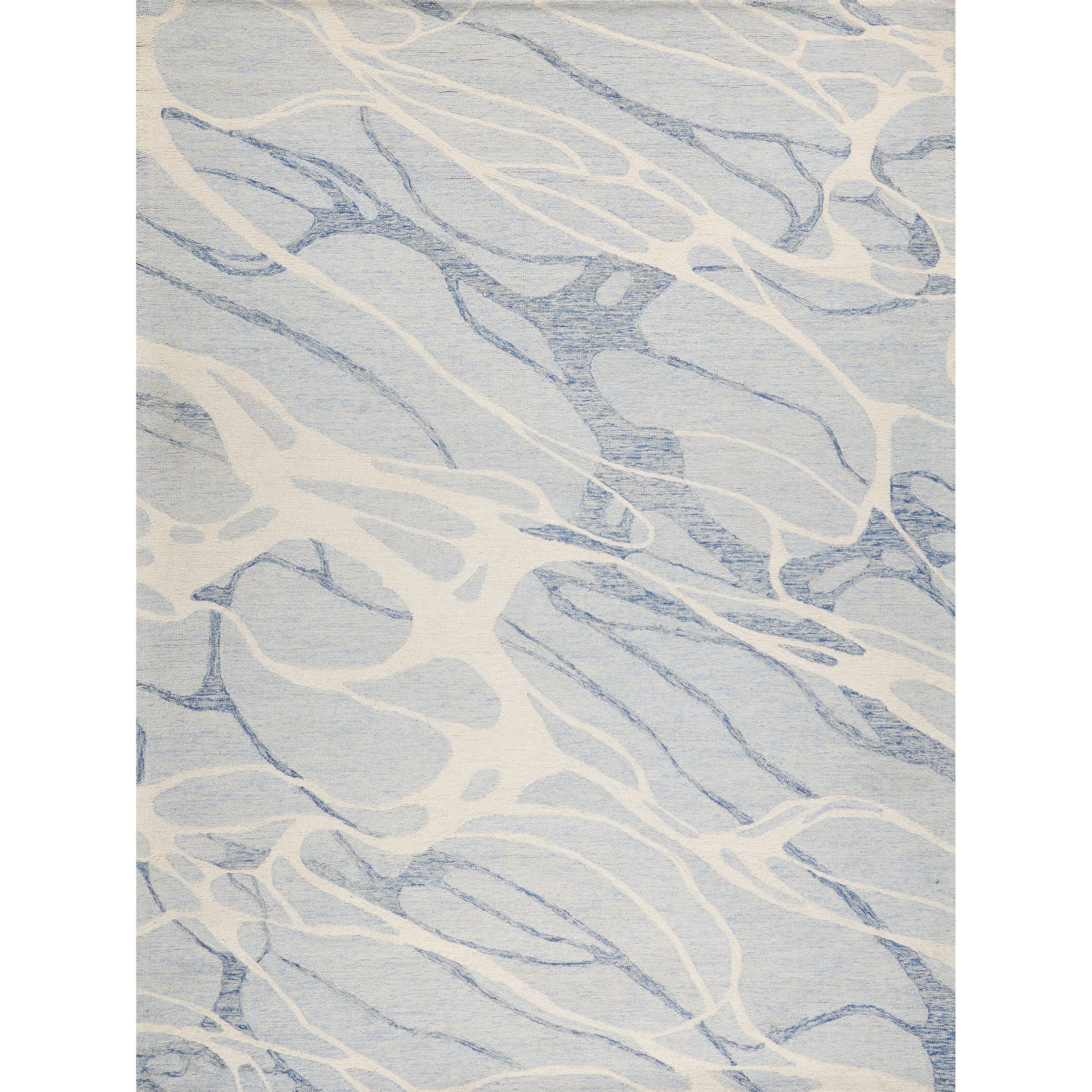 Rio Hand Tufted New Zealand Wool Blue Ivory Area Rug