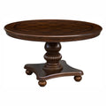 Rion Dining Table 54 Inch Round Top With Pedestal Base Cherry Brown