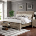 Carbon Loft Nahkohe Transitional Grey Solid Wood Sleigh Bed