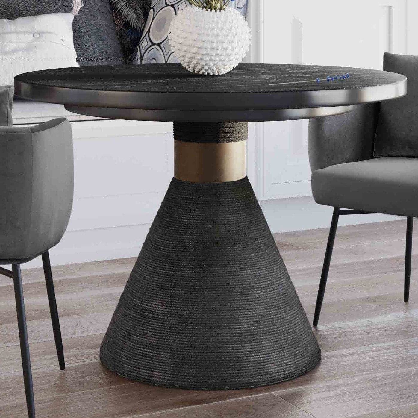 Strick Bolton Myra Black Rope Round Table