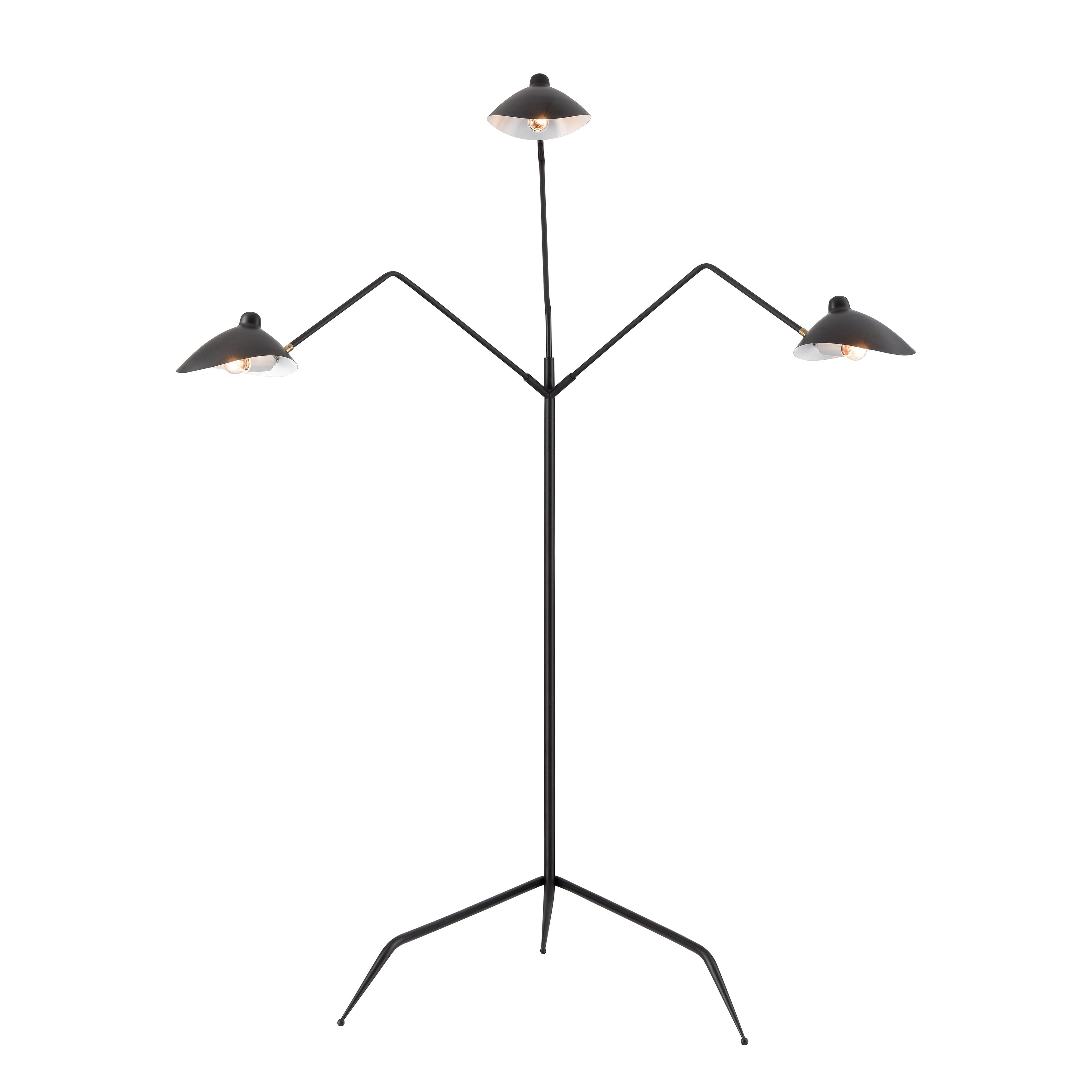 Risley 81.5 High 3 Light Floor Lamp Matte Black 81.5 Inch H