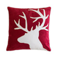 Rita Christmas Holiday Applique Embroidery Oversize Pillow With Insert 20 X20 Gray