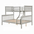 Rita Twin Over Full Bunk Bed Slatted Frame Fixed Ladder Gray And Brown