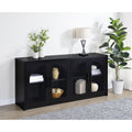Riva 4 Door Dining Sideboard Buffet Storage Credenza Black