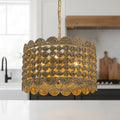 Riva Natural 4 Light Seagrass Scalloped Pendant Coastal Boho Handwoven 18 Wide