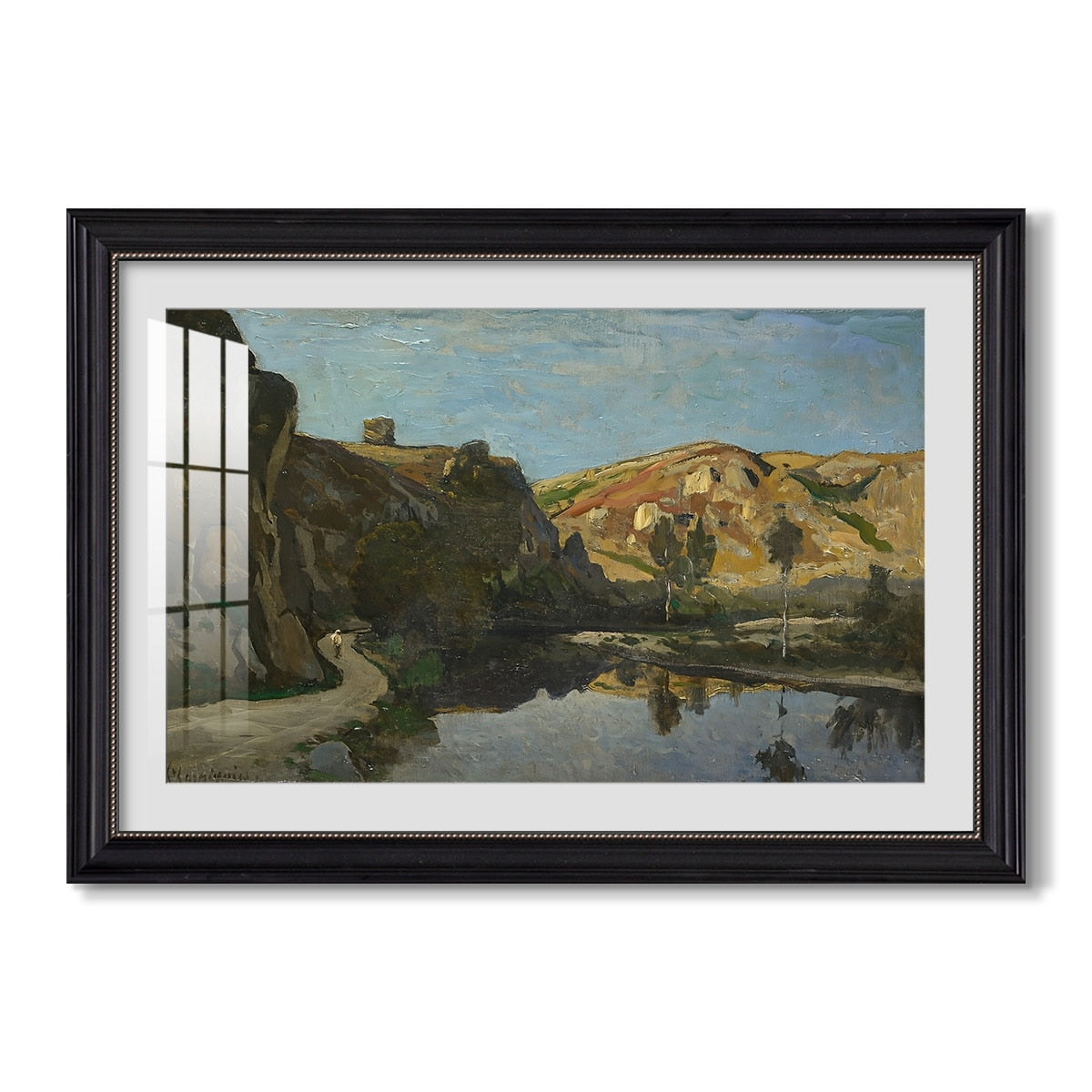 River Landscape With C 1850 1860 Henri Harpignies Custom Framed Print