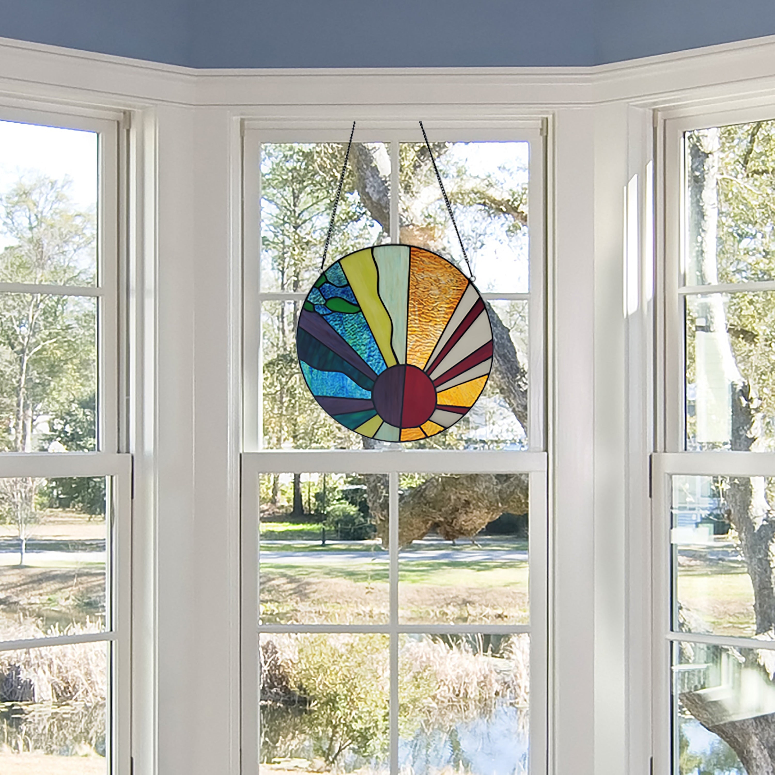 River Of Goods 12.75 H Serenity Stained Glass Window Panel
