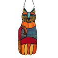 River Of Goods 13 H Crazy Cat Stained Glass Window Panel