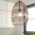 The Curated Nomad Cordilleras Oversized Woven Cage 1 Light Pendant