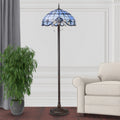 River Of Goods Allistar Amber Stained Glass And Resin 3 Light 64 Inch High Downlight Floor Lamp