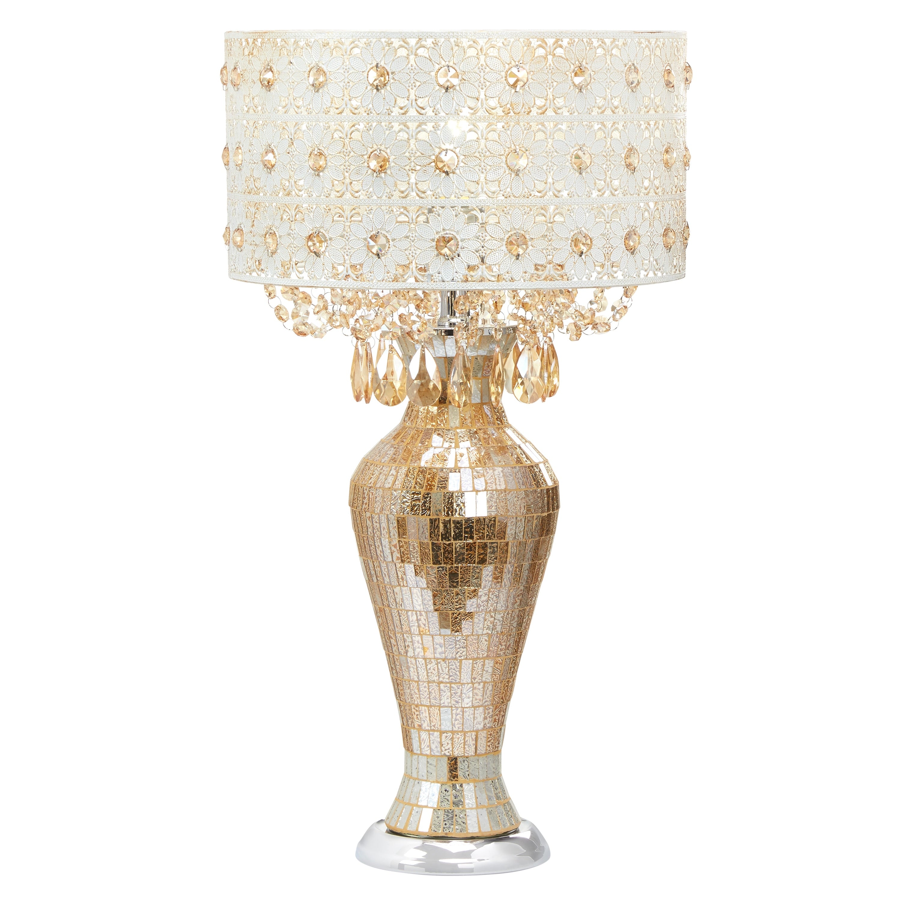 River Of Goods Poetic Wanderlust By Tracy Porter Solvang Jeweled Metal Mosaic Base Cascading Crystal Table Lamp