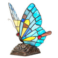 River Of Goods Stained Glass 9.5 Inch Tiffany Style Flying Butterfly Accent Lamp