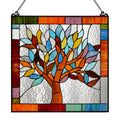 Tiffany Style Mystical World Tree Stained Glass 18 Inch Window Panel M