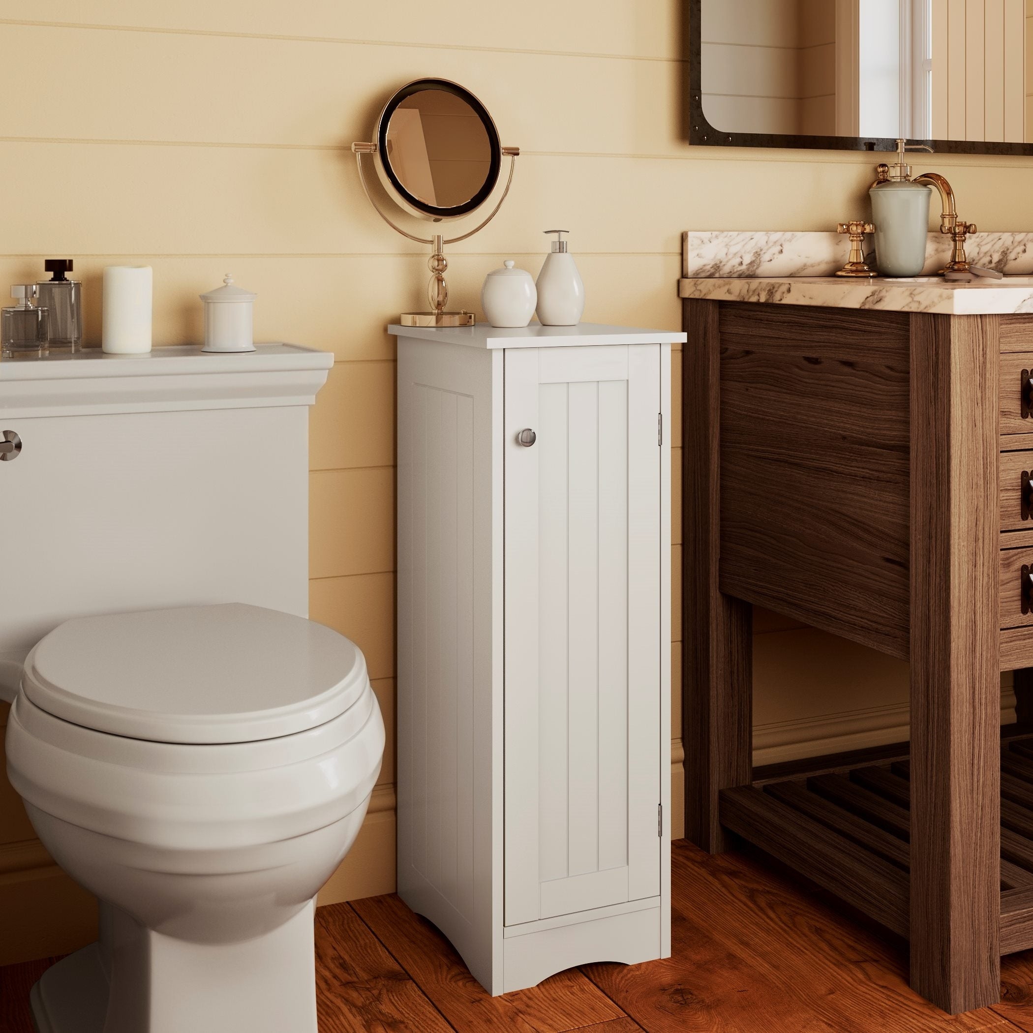 Ashland Slim Single Door Cabinet White
