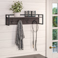 Riverridge Afton 4 Hook Metal Frame Wall Shelf