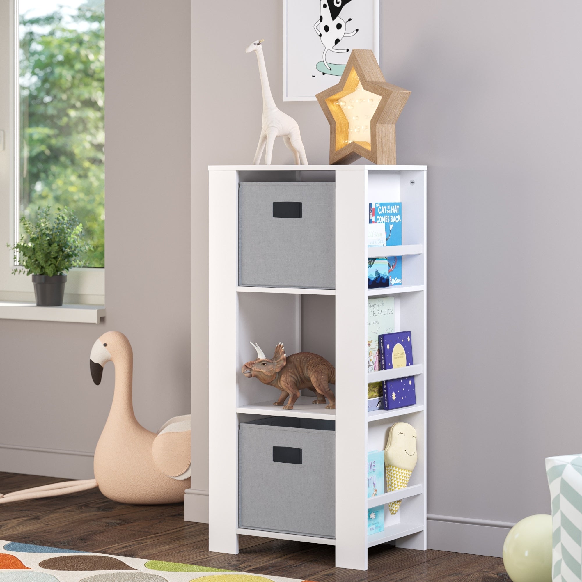 Riverridge Kids Cubby Storage Tower With Bookshelves With Optional Bins