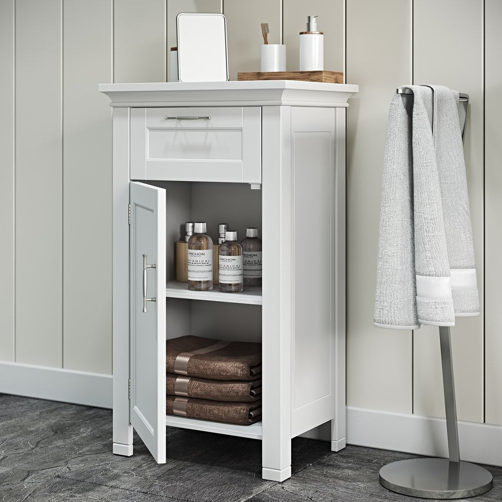 Riverridge Somerset Collection Single Door Floor Cabinet White