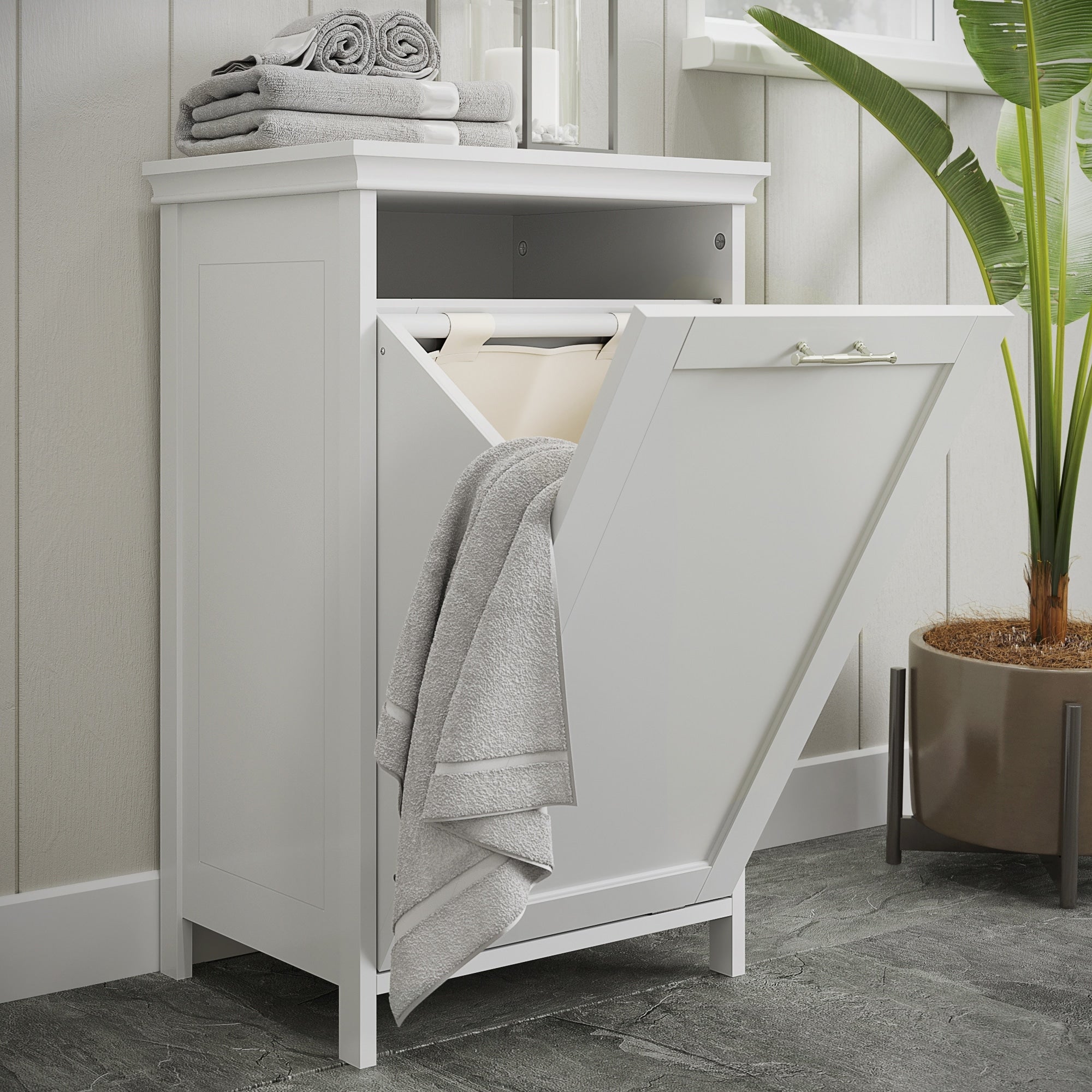 Somerset Tilt Out Laundry Hamper White