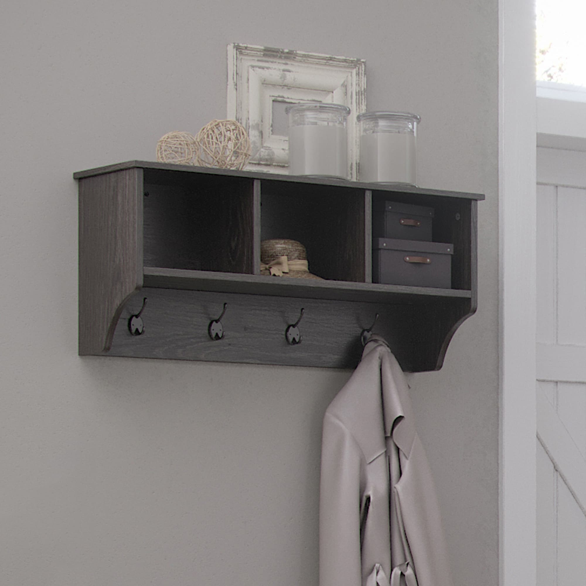 Riverridge Wall Shelf With Cubbies And Hooks