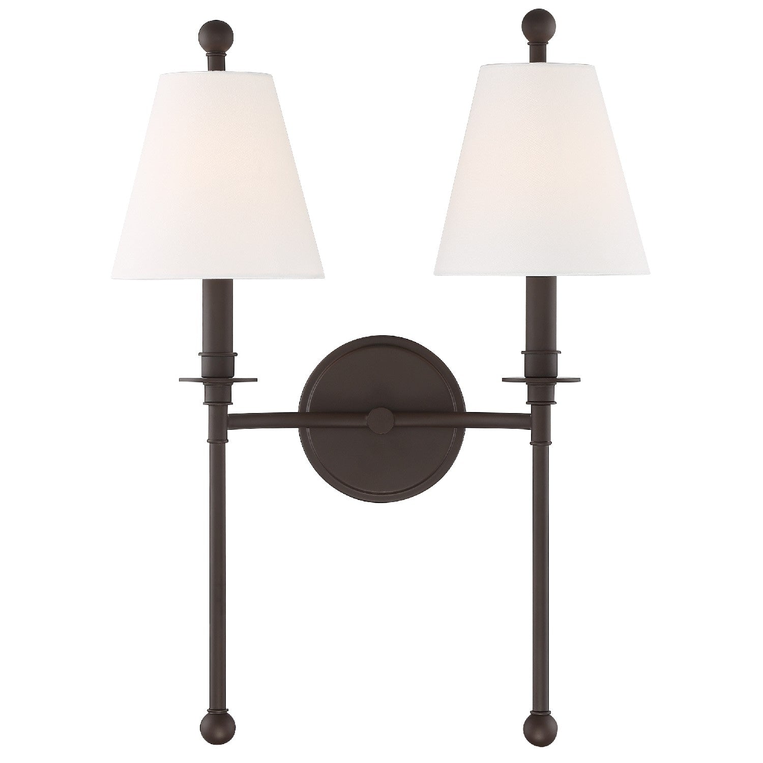 Riverdale 2 Light Dark Bronze Wall Mount 15 W X 14.5 H X 7 D
