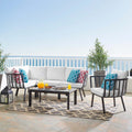 Riverside 4 Piece Outdoor Patio Aluminum Sectional Set With Armchair And Table
