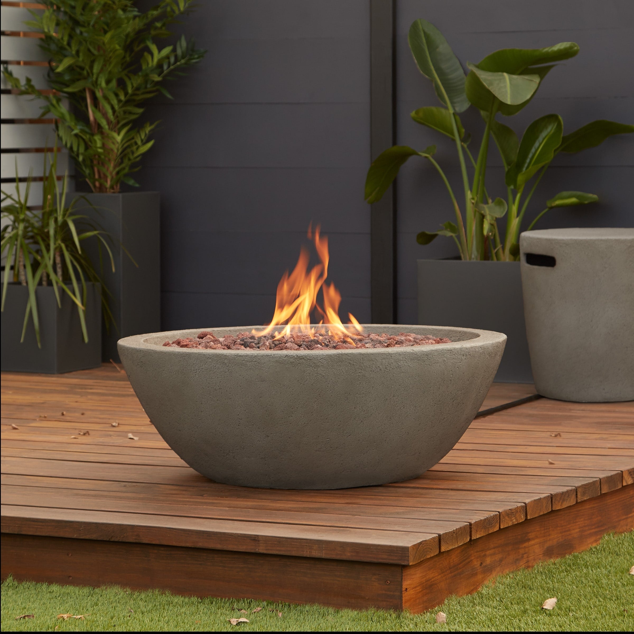 Riverside Gas Fire Bowl Glacier Gray By Real Flame
