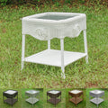 International Caravan Chelsea 18 Inch Resin Wicker Side Table