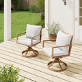 Riviera 2 Piece Aluminum Patio Swivel Chairs With Light Gray Cushions