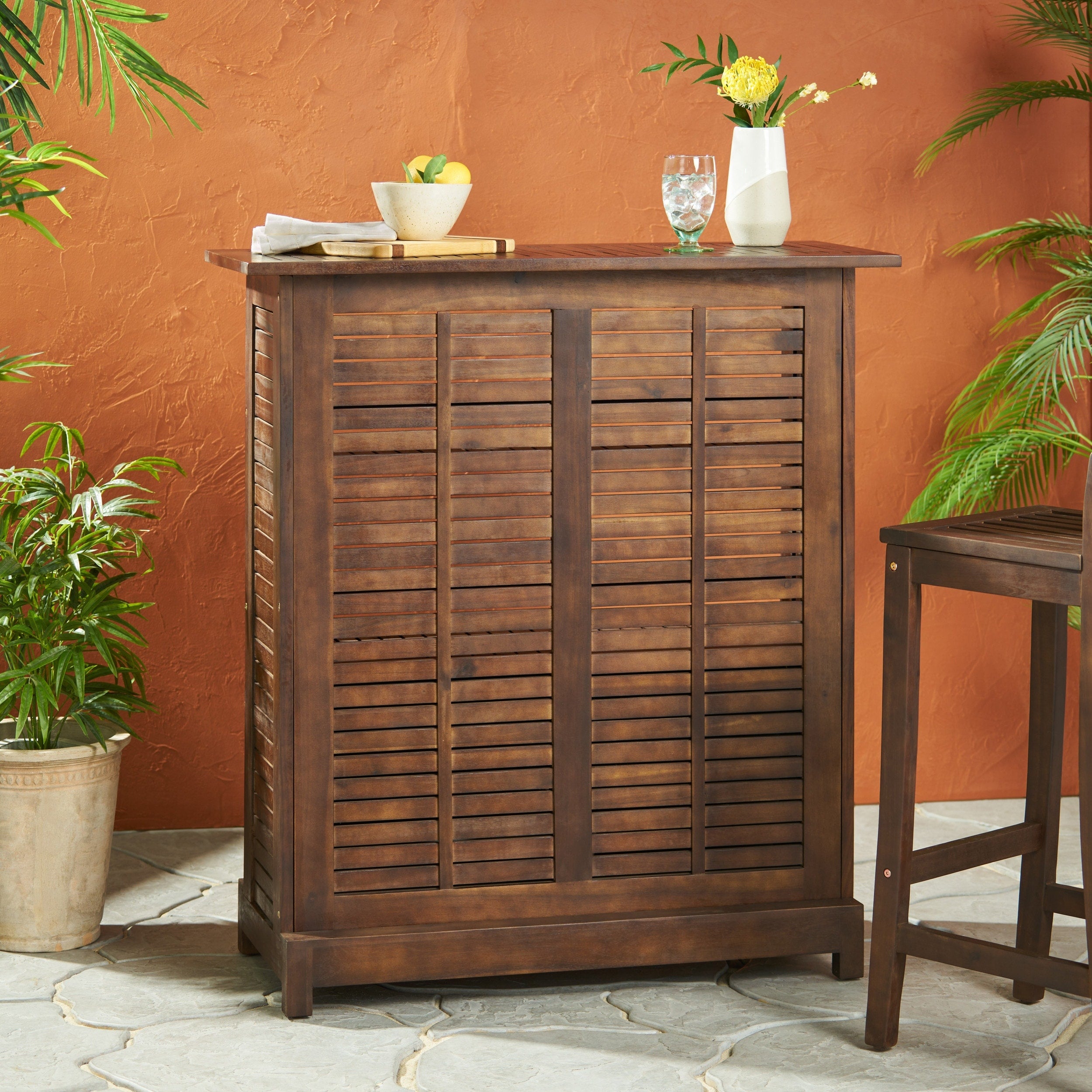 Riviera Outdoor Wood Bar Table Only By Christopher Knight Home