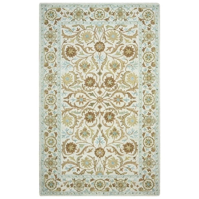Rizzy Home Ashlyn Border Traditional Blue Ivory Area Rug Size 9X12 Big