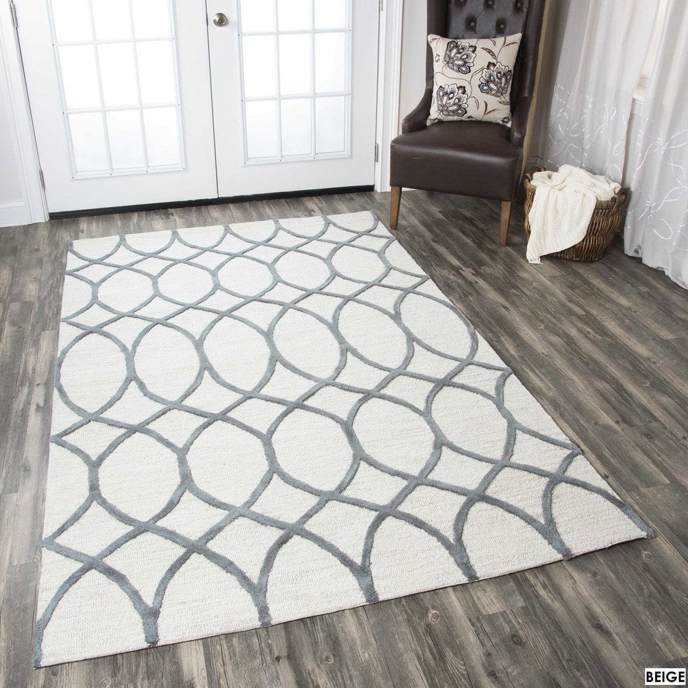 Rizzy Home Caterine Collection Beige And Khaki Area Rug 9 X 12