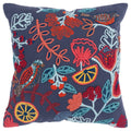 Rizzy Home Coral Blue Orange Yellow Red Bird 20 X20 Filled Pillow