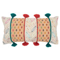 Rizzy Home Coral White Teal Green Stripes 14 X26 Filled Pillow