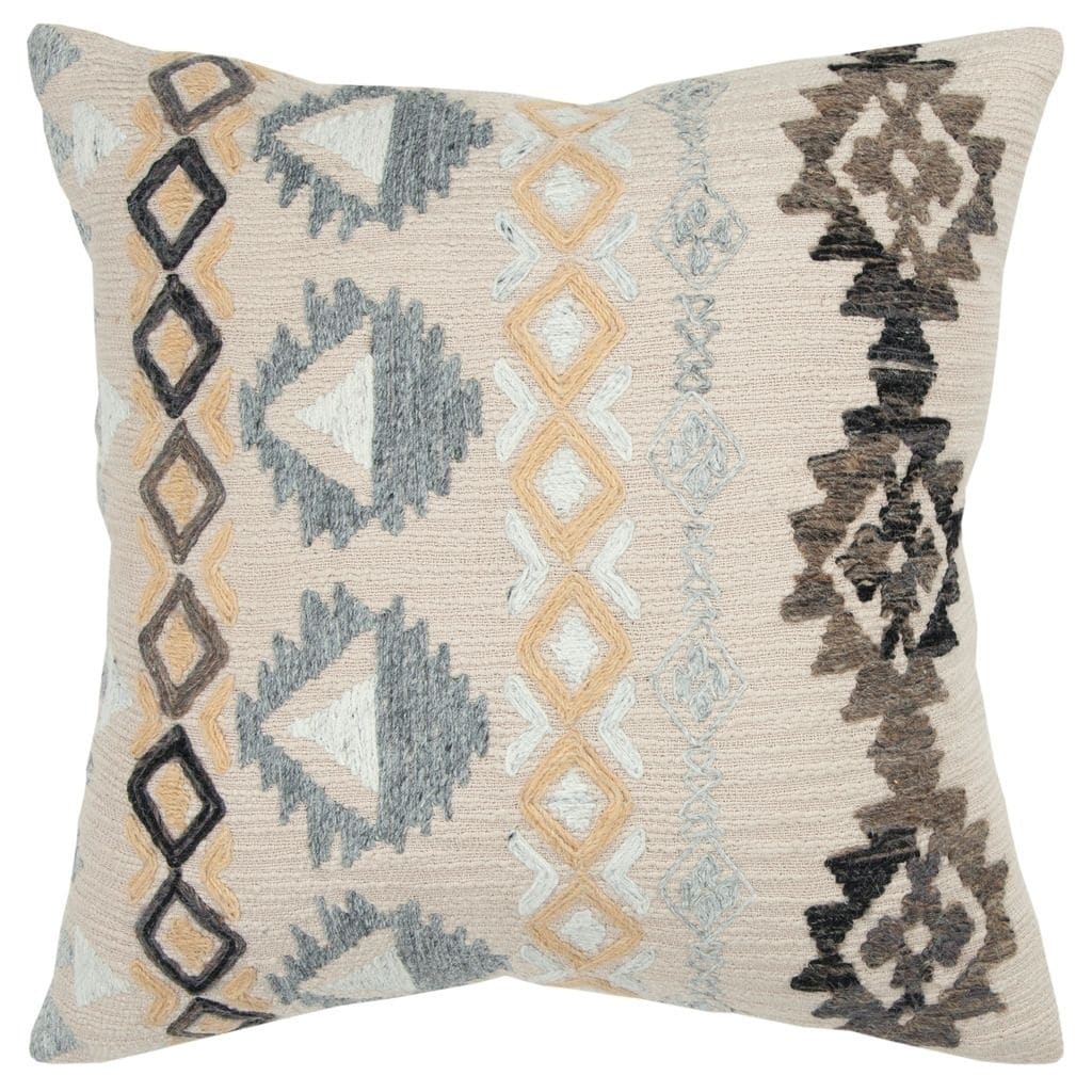 Rizzy Home Geometric Natural Decorative Down Filler Pillow 20 X20