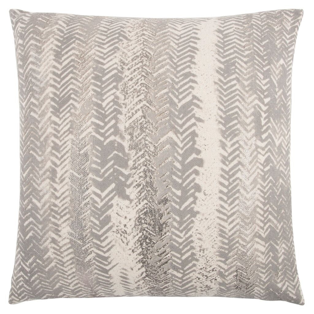 Rizzy Home Vertical Stripe 20 X 20 Transitional Polyester Filled Pillow Ivory Silver