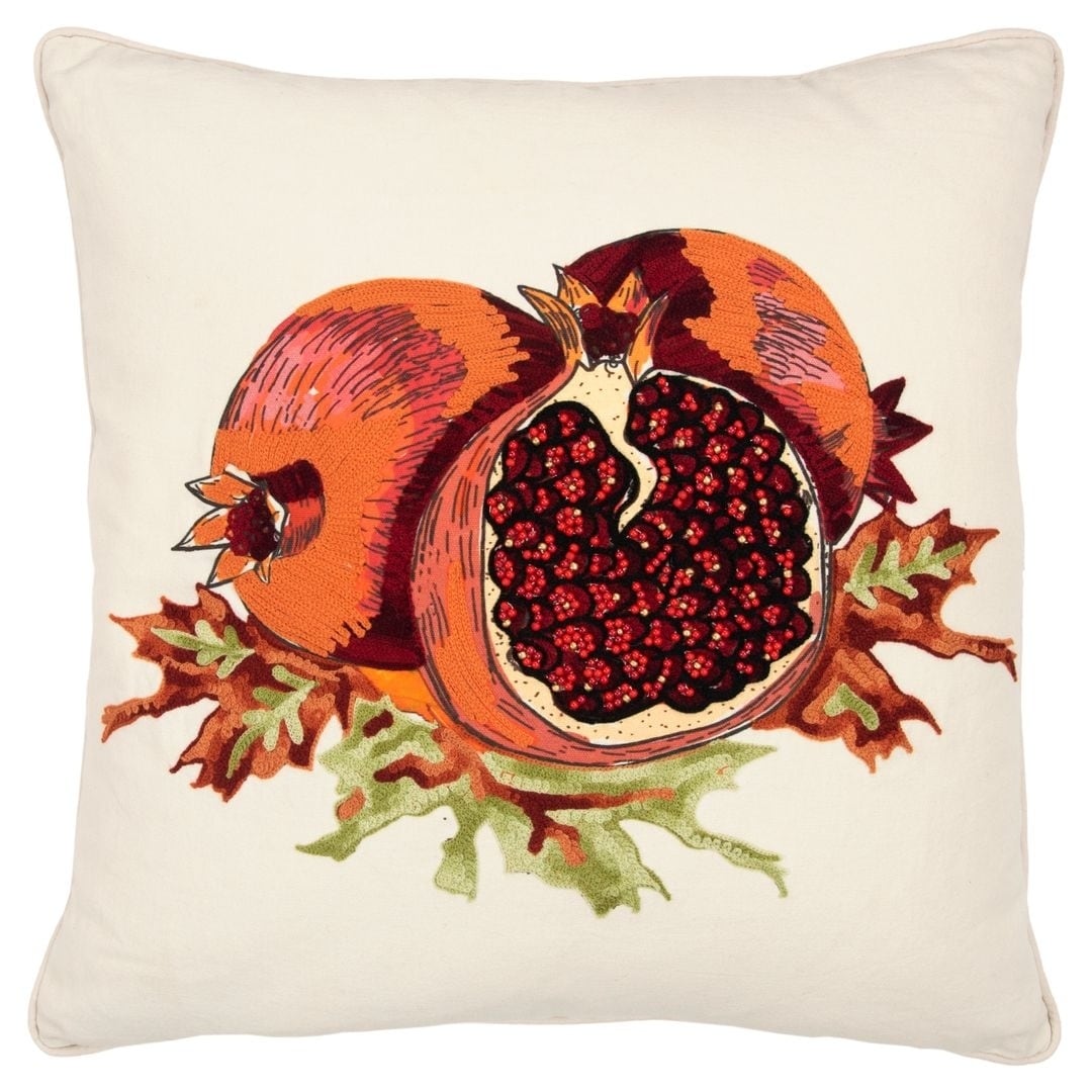 Rizzy Home Orange Pomegranates 20 X20 Filled Pillow