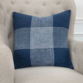 Rizzy Home Plaid Indigo White Decorative Poly Filled Pillow 20 X20