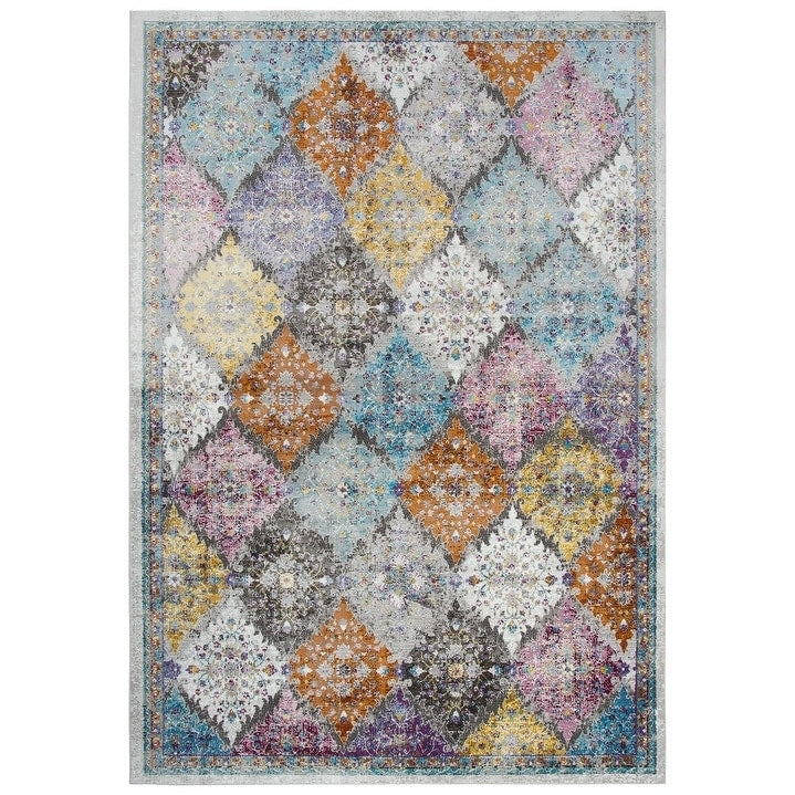 Rizzy Home Princeton Persian Diamond Cream Multi Area Rug 311 X 56 311 X 56