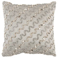 Rizzy Home Diagonal Stripe 12 X 12 Transitional Polyester Filled Pillow Grey Silver