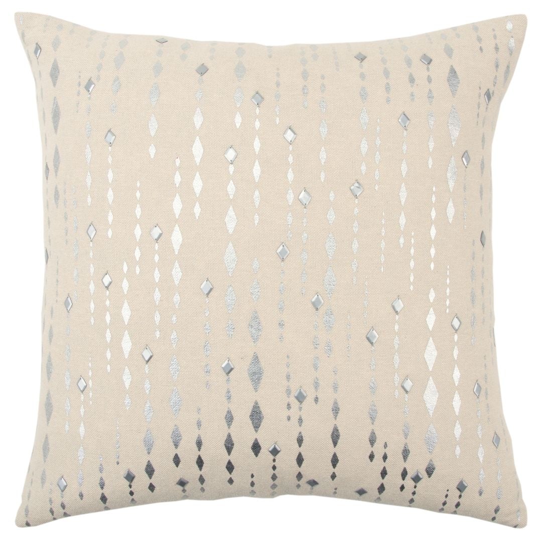 Rizzy Home Stripe 20 X 20 Decorative Pillow With Zipper Clsoure Gold Beige