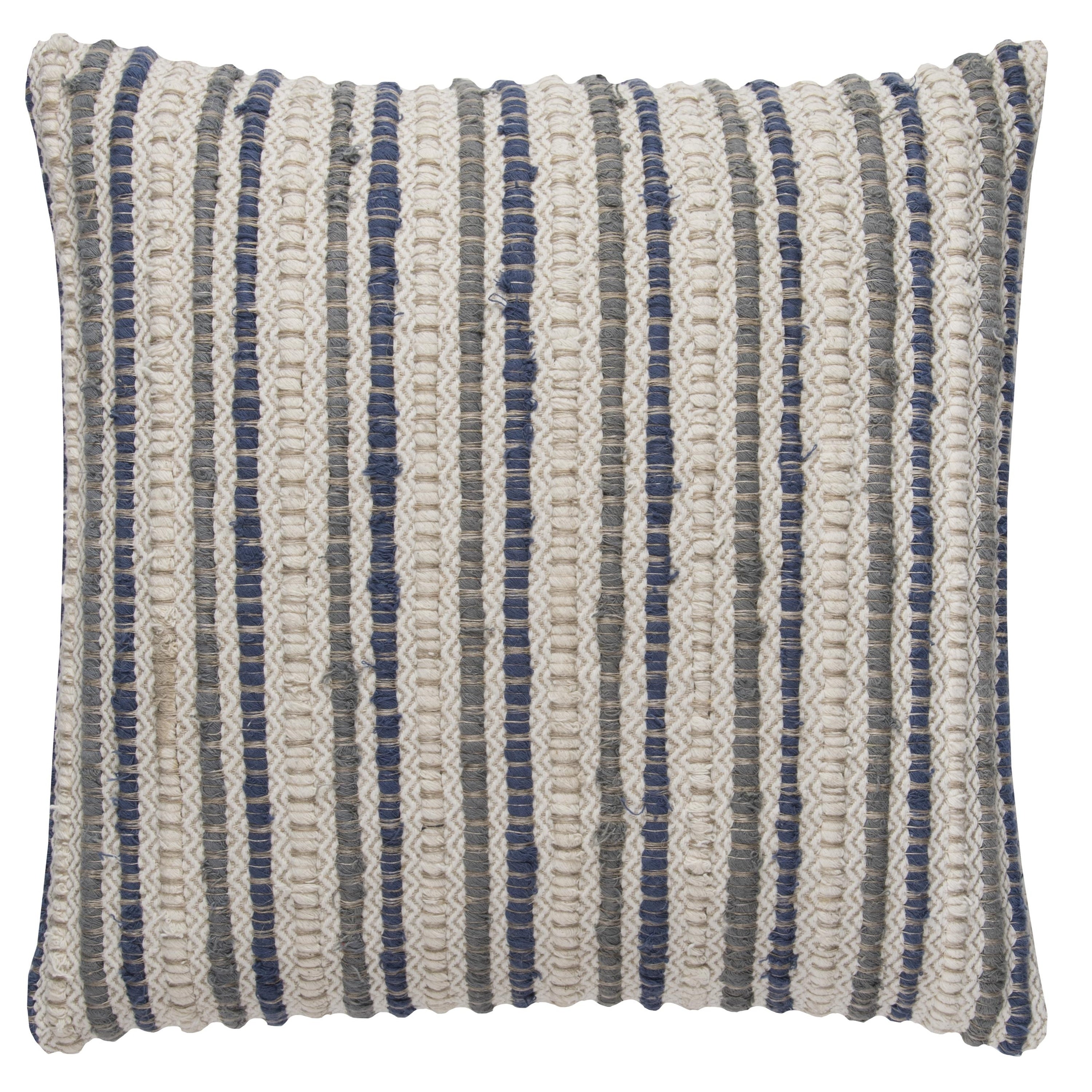 Rizzy Home Multicolor Cotton Striped Throw Pillow