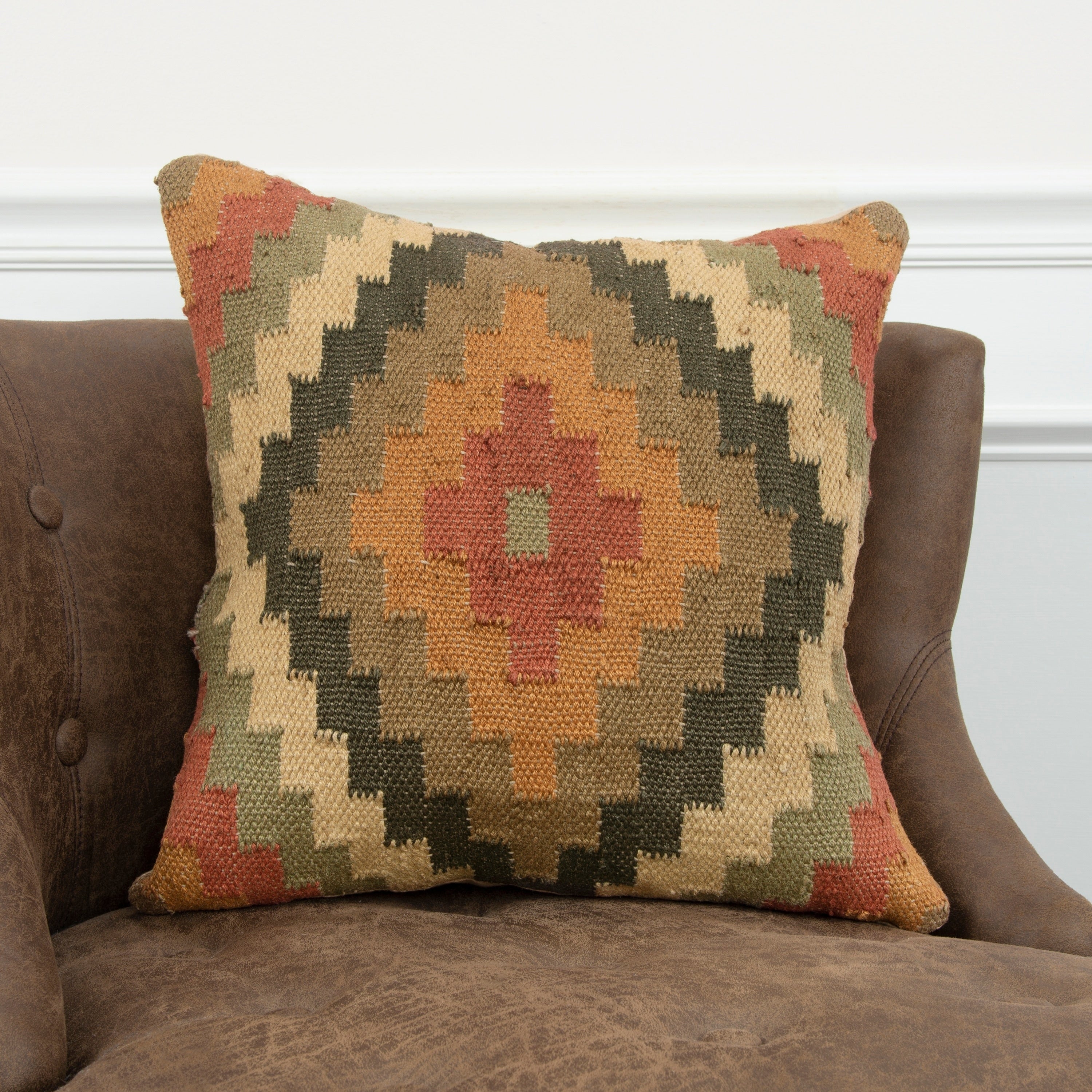 Rizzy Home Woven Southwest Patterned 18 Inch Decorative Throw Pillow