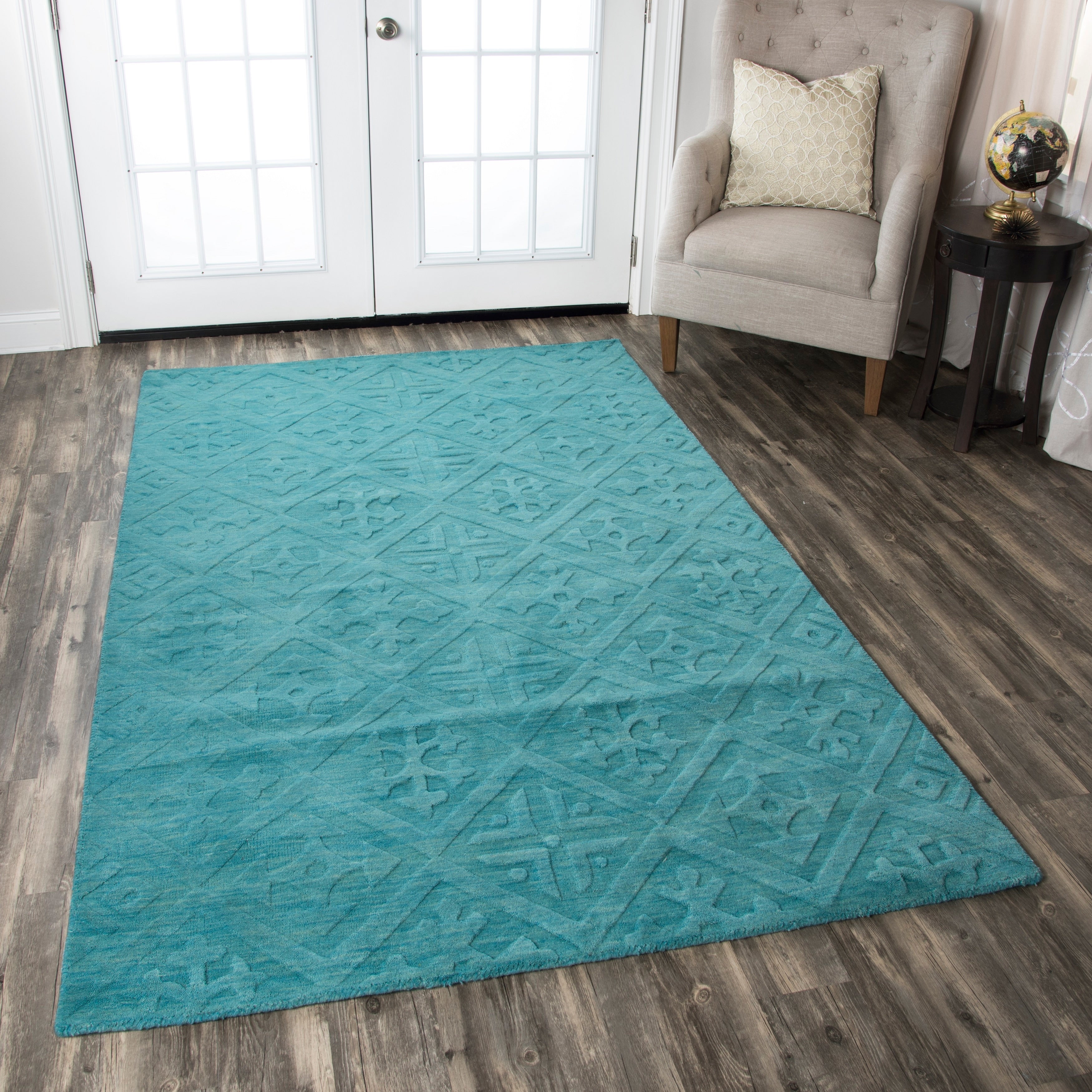 Technique Blue Wool Accent Rug 9 X 12